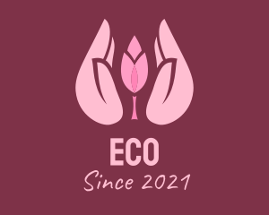 Pink - Pink Hand Tulip logo design