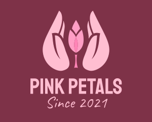 Pink Hand Tulip  logo design