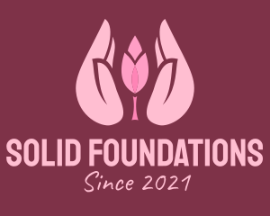 Botanist - Pink Hand Tulip logo design