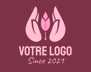 Spring - Pink Hand Tulip logo design