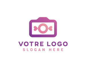 Vlogger - Valentines Heart Camera logo design