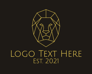 Serious - Geometric Lion Head logo design