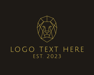 Serious - Geometric Lion Head logo design