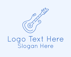 Guitar Lesson - Electric Guitar Outline logo design