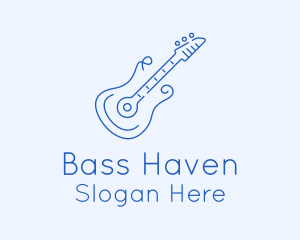 Bass - Electric Guitar Outline logo design