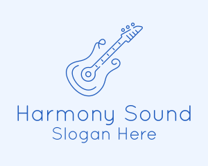 Instrumental - Electric Guitar Outline logo design