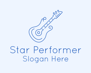 Entertainer - Electric Guitar Outline logo design