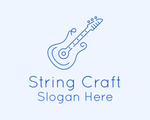 String - Electric Guitar Outline logo design