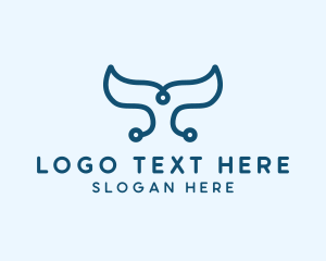 Blue - Simple Digital Tail logo design