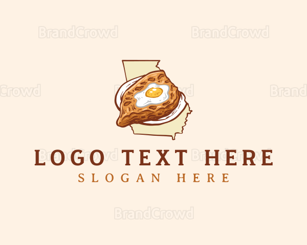 Georgia Map Khachapuri Food Logo