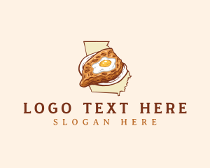 Georgia Map - Georgia Map Khachapuri Food logo design