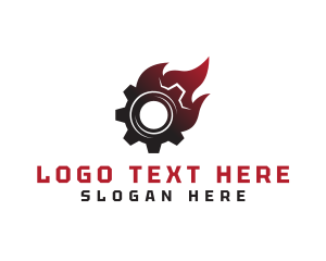Industrial - Mechanic Gear Fire logo design