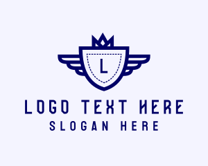 Premium - Crown Shield Wings logo design