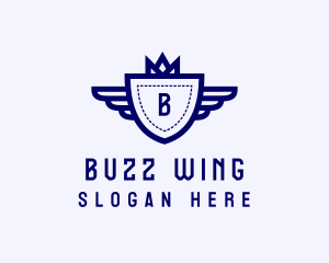 Crown Shield Wings logo design