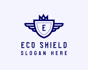 Crown Shield Wings logo design