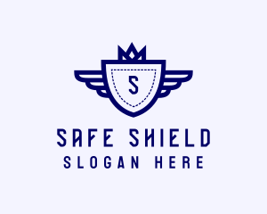 Crown Shield Wings logo design