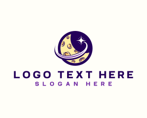 Purple Star - Moon Space Star logo design