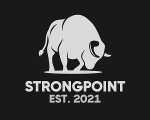 Strong Bison Bull Horn logo design