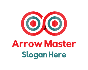 Archery - Red Infinity Target logo design