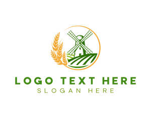 Wheat Windmill Silo Logo