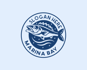 Sea Bass Fisherman logo design