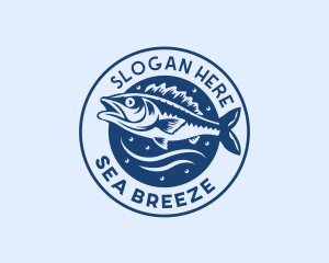 Sea Bass Fisherman logo design