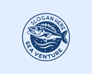 Sea Bass Fisherman logo design