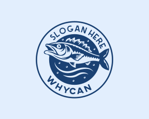 Fisheries - Sea Bass Fisherman logo design