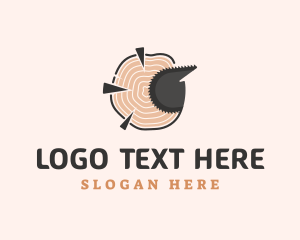 Woodwork - Log Timber Chainsaw logo design