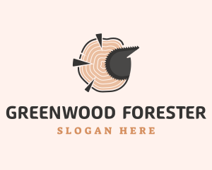 Log Timber Chainsaw logo design