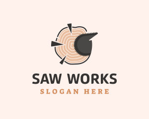 Log Timber Chainsaw logo design