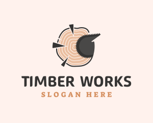 Log Timber Chainsaw logo design