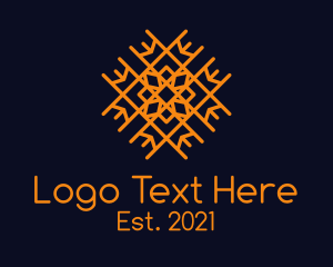 Orange - Orange Floral Tiling logo design