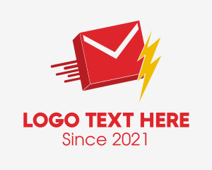 Isometric - Lightning Mail Delivery logo design