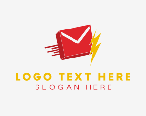 3d - Lightning Mail Delivery logo design