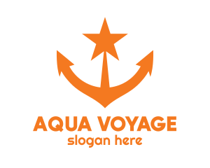 Orange Star Anchor logo design