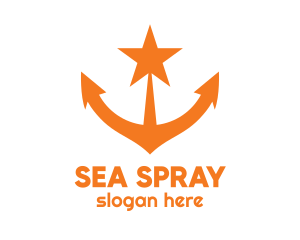 Orange Star Anchor logo design