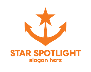 Orange Star Anchor logo design