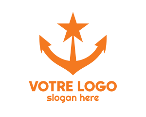 Star - Orange Star Anchor logo design