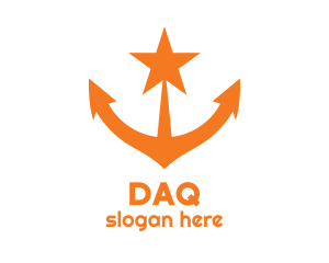 Orange Star Anchor logo design