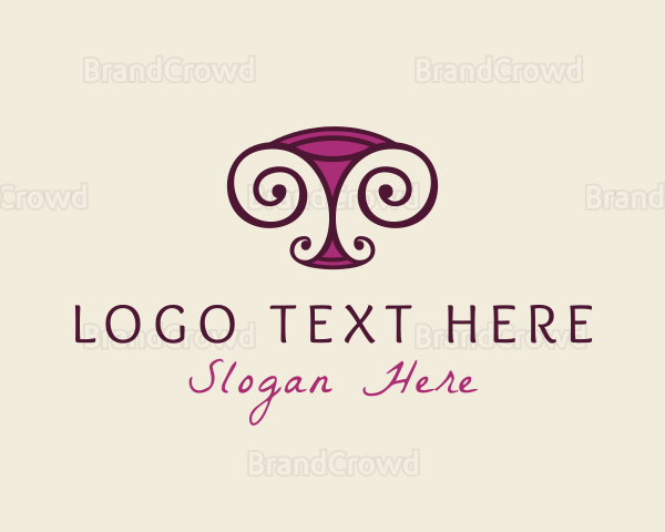 Retro Wine Glass Logo