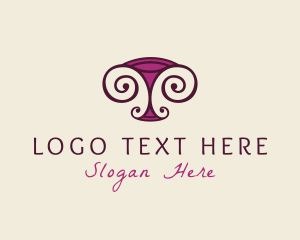 Wine Connoisseur - Retro Wine Glass logo design