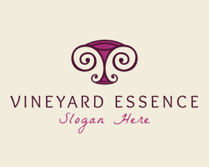 Retro Wine Glass logo design