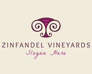 Retro Wine Glass logo design