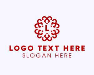 Holiday - Floral Heart Pattern logo design