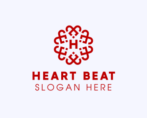 Floral Heart Pattern logo design