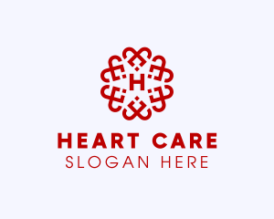 Cardiology - Floral Heart Pattern logo design