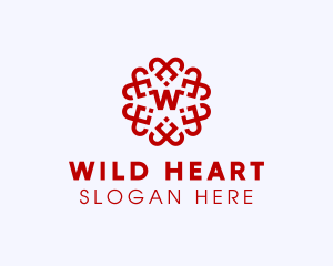 Floral Heart Pattern logo design