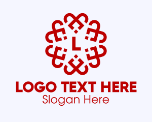 Cardiology - Heart Pattern Lettermark logo design