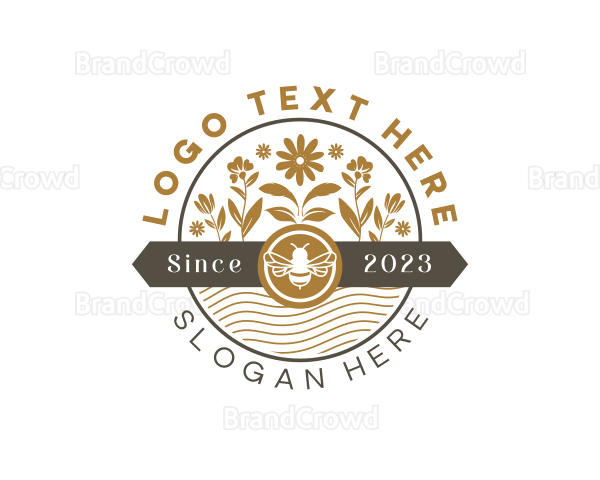 Organic Flower Bee Logo